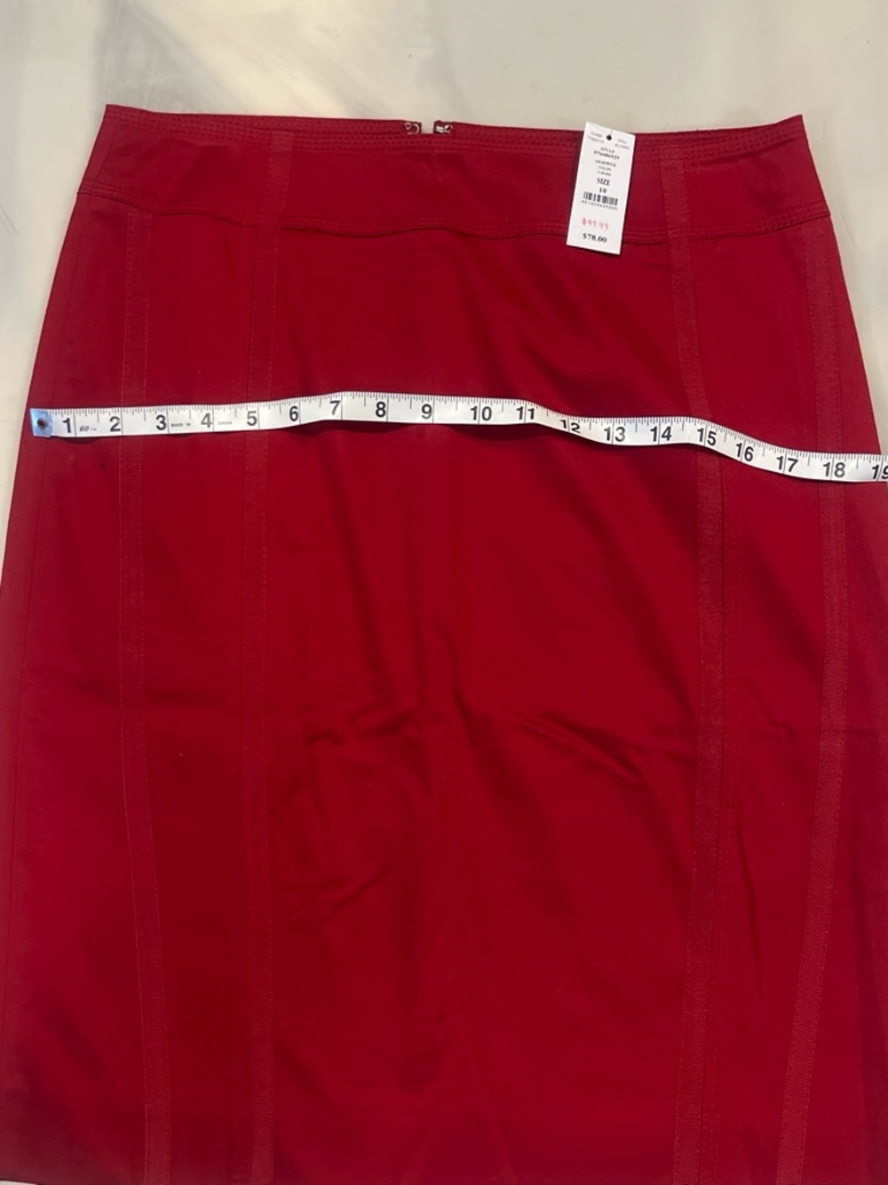 White House Black Market Red Panel Pencil Skirt